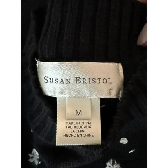 Susan Bristol Christmas Santa Embroidered Sweater Size Medium - Picture 5 of 9